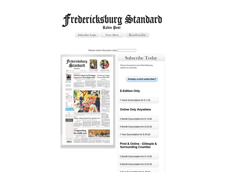 Fredericksburg Standard e-Edition